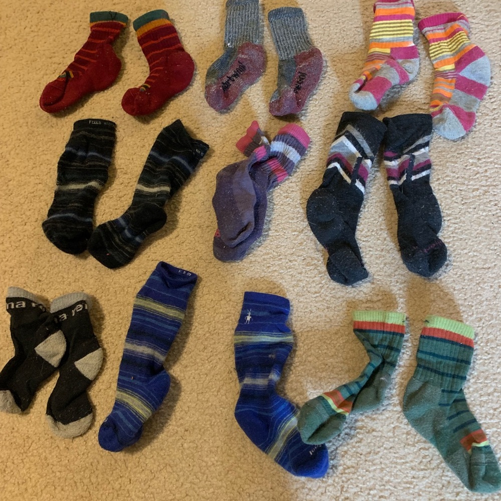 Wool socks, good brands, good condition ages 3-5
